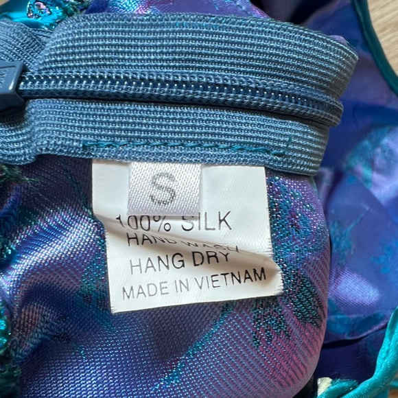 Vintage Dragonfly 100% Silk Cheongsam Tie Halter - Picture 10 of 13